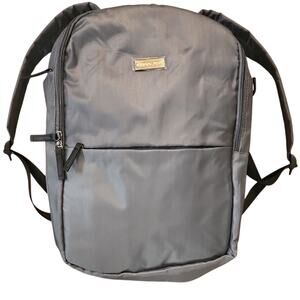 Gray Medium Backpack with Smooth Fabric and Classic Shape Pan Am
